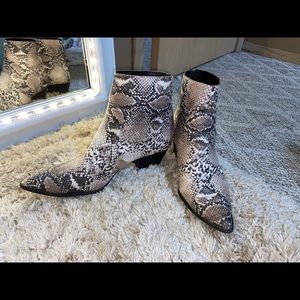 Snake skin ankle boots size 9